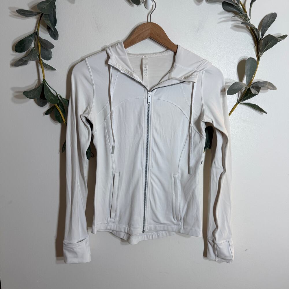 Lululemon White Hooded Define Jacket